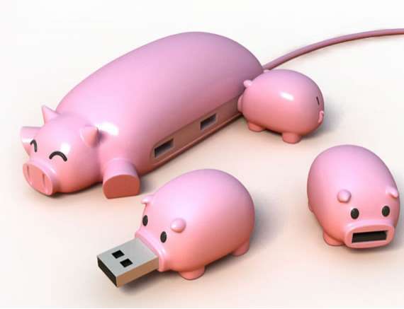 USB - концентратор в форме свинки