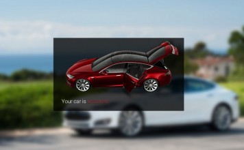 GlassTesla приложение синхронизирует Google Glass c Model S от Tesla teslaglass
