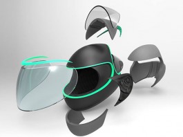 Для езды на мотоцикле при плохой погоде создан C-THROUGH — шлем c интересными функциями мотошлем