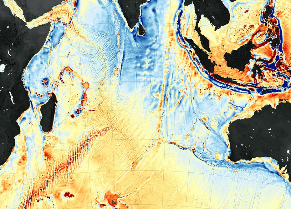 Карта морского дна мирового океана