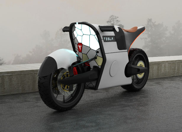 Дизайнер представил мотоцикл вдохновленный Tesla Motors