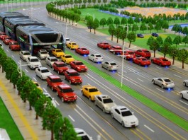 Летом в Китае появится автобус проезжающий над машинами
