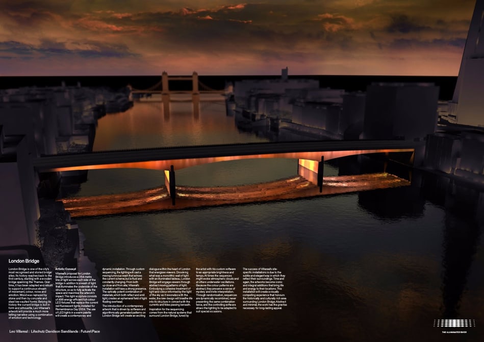 В Лондоне представили проект новой подсветки мостов