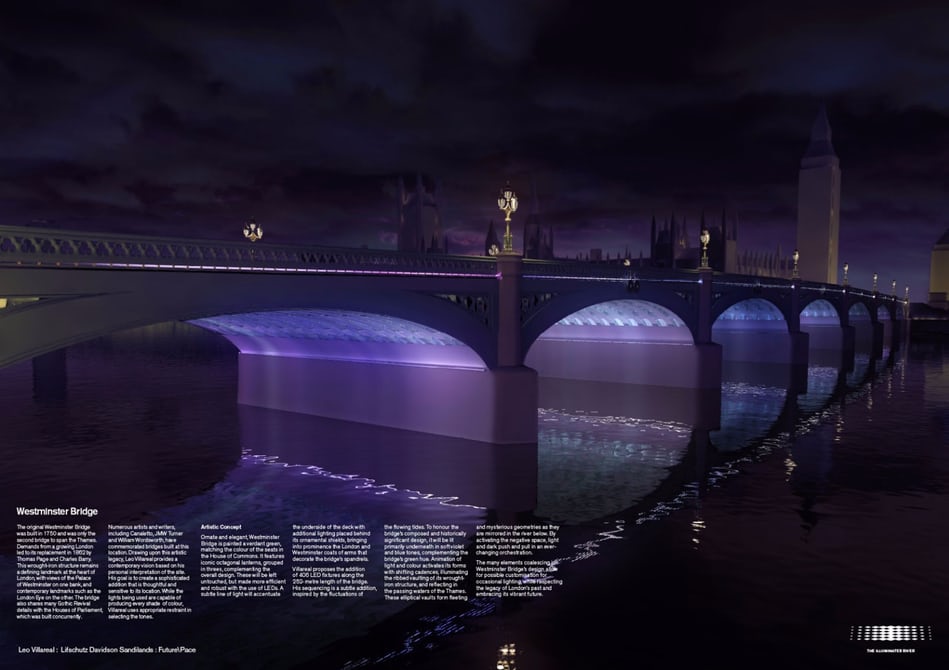 В Лондоне представили проект новой подсветки мостов