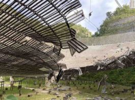 Радиотелескоп Аресибо сильно пострадал от обрушившегося кабеля