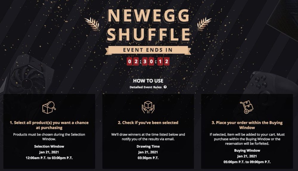 Лотерея Newegg Shuffle планирует помочь с покупками консолей и видеокарт